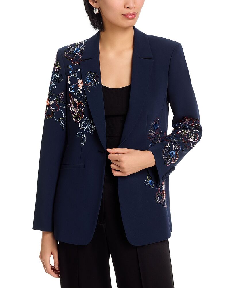 サンク ア セプト レディース アウター 上衣・上衣 スポーツジャケット Cinq ? Sept Karlie Blooming Linework Blazer Navy Multi 米国海軍