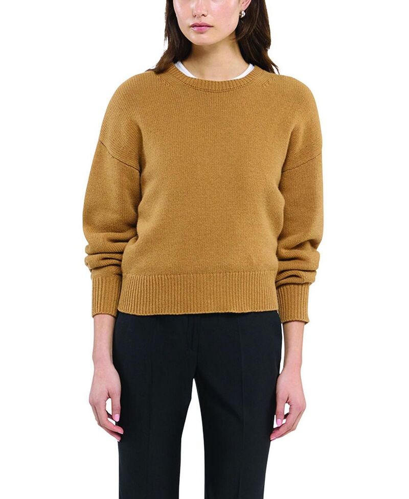 アナザー トゥモロー レディース アウター パーカー・スウェット プルオーバー 編み物 Another Tomorrow Cashmere Knit Sweatshirt Camel 駱駝