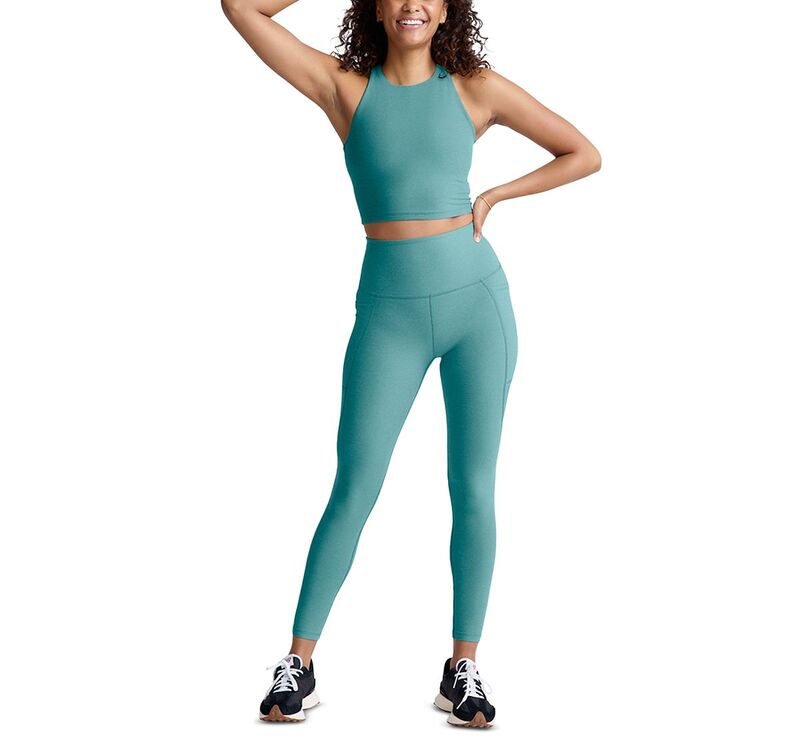 ビヨンドヨガ レディース トップス タンクトップ クロップド Beyond Yoga Spacedye Refocus Cropped Tank Top Deep Aqua アクア