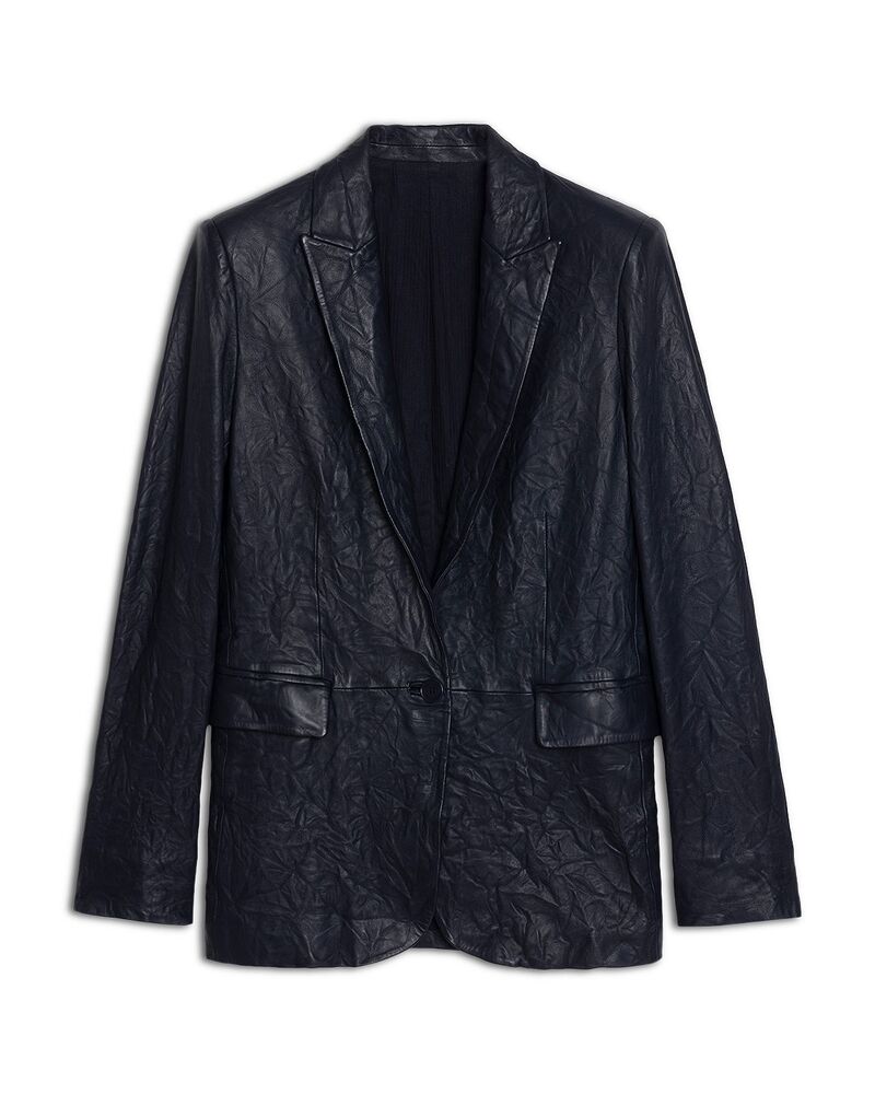 ザディグ エ ヴォルテール レディース アウター ジャケット・ブルゾン レザー Zadig & Voltaire Leather Crinkle Jacket Encre