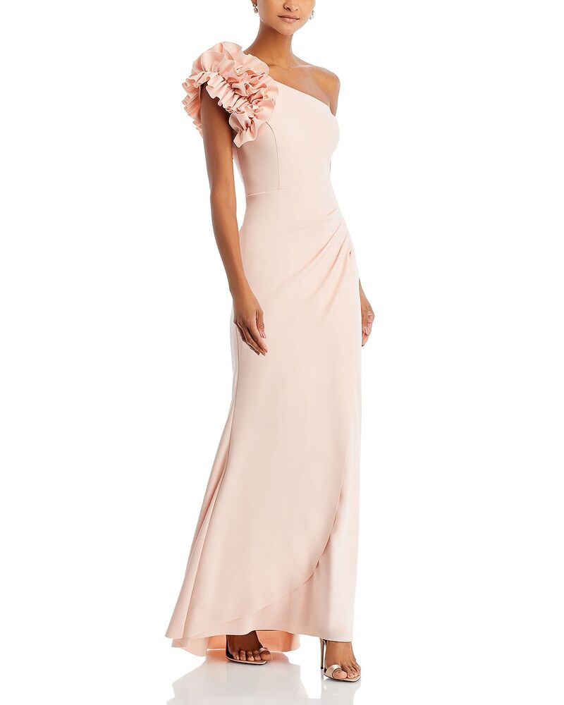 アクア レディース トップス ワンピース クレープ フリル AQUA One Shoulderuffle Crepe Gown - Exclusive Blush ブラッシュ