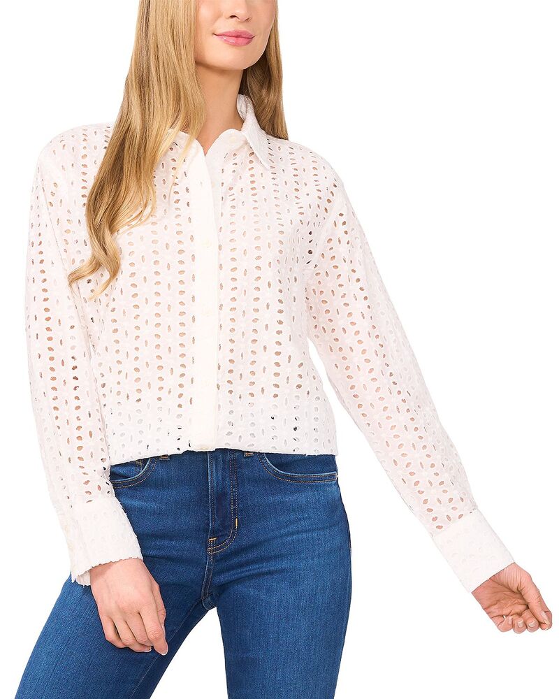 セセ レディース トップス シャツ ボタンダウン ブラウス CeCeyelet Button Down Blouse New Ivory アイボリー