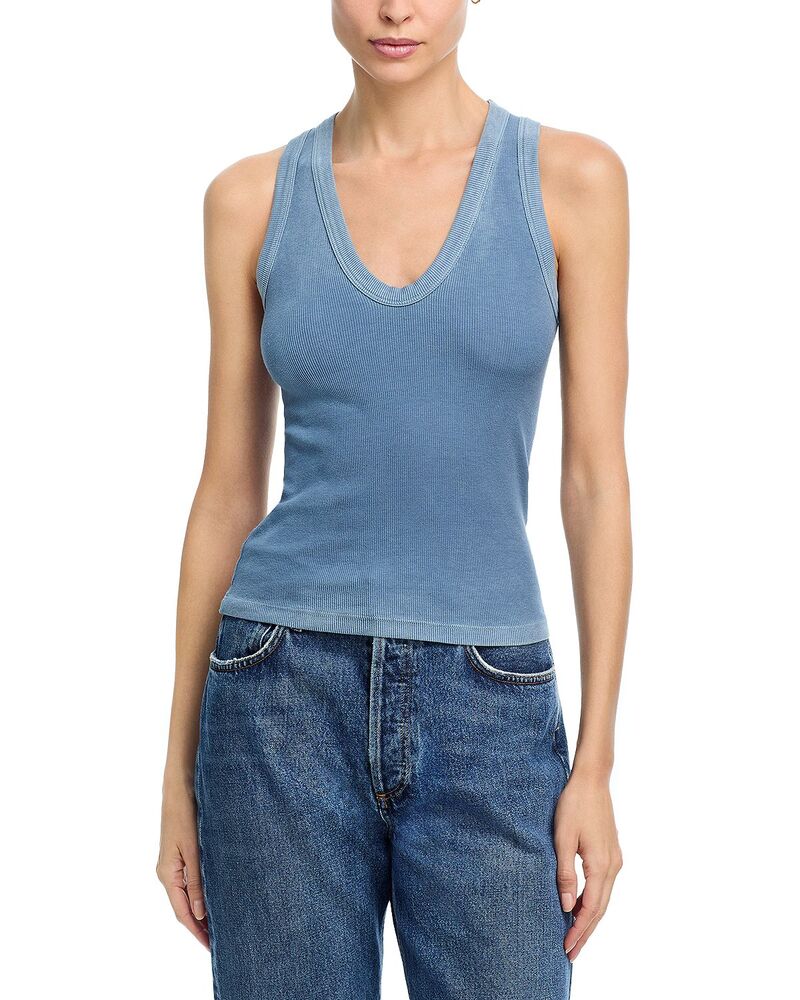綿織物シチズン レディース トップス 貯蔵タンクいの一番 Cotton Citizen Verona U Neck Tank Vintage Dove Blue 青色 タンクトップ-レディースファッション