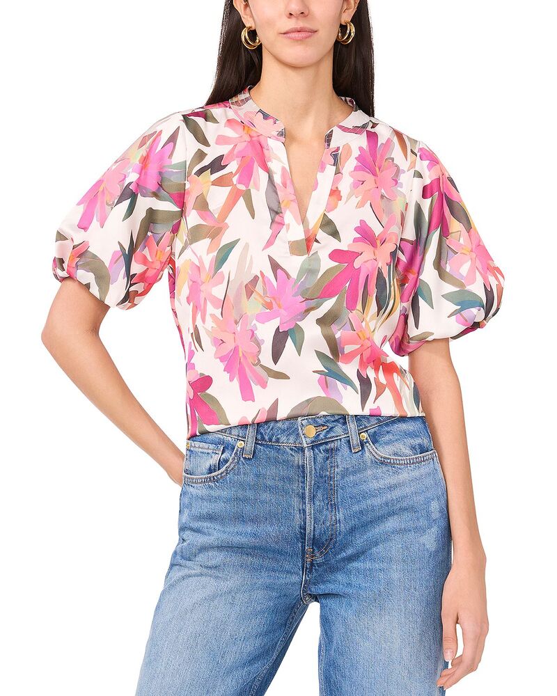 ヴィンスカムート レディース トップス シャツ VINCE CAMUTO Short Puff Sleeve Top New Ivory アイボリー