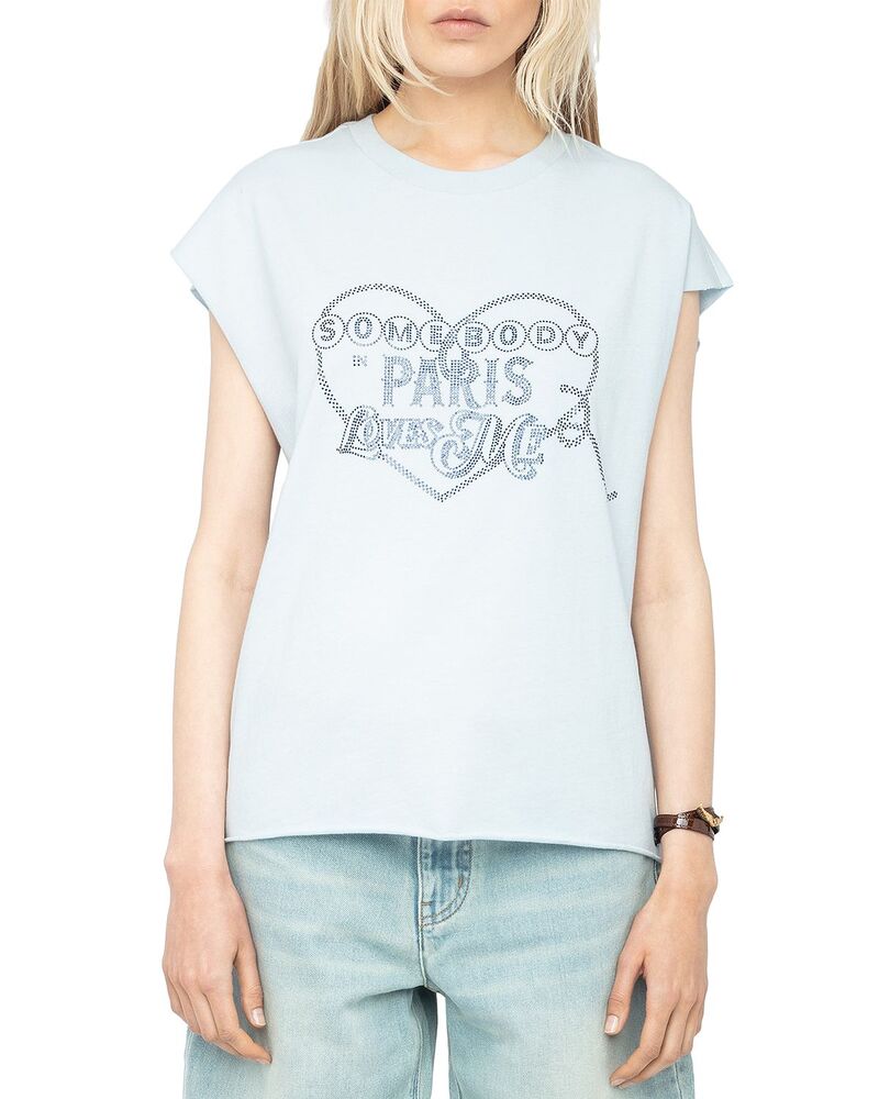 ザディグ エ ヴォルテール レディース トップス Tシャツ Zadig & Voltaire Cloe Strassomebody Loves Tee Cloud