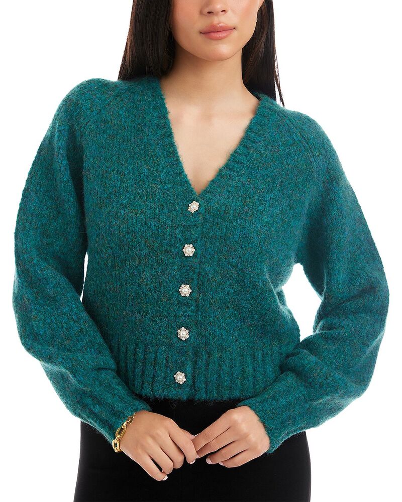 カレンケーン レディース アウター カーディガン セーター Karen Kane Pearl Button Cardigan Sweater Teal ティール 16,786円