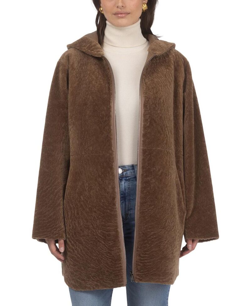 ゴルスキ レディース アウター 上衣・上衣 パーカー 厚地の外套 Gorski Reversible Textured Shearling Parka Coat Camel/Camel 駱駝