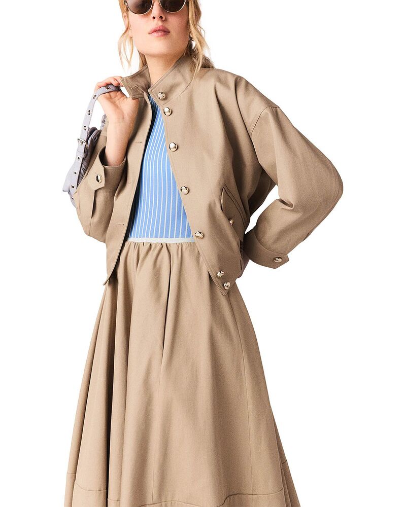 マージュ レディース アウター ジャケット・ブルゾン コットン Maje Cotton Bomber Jacket Mastic Beige ベージュ