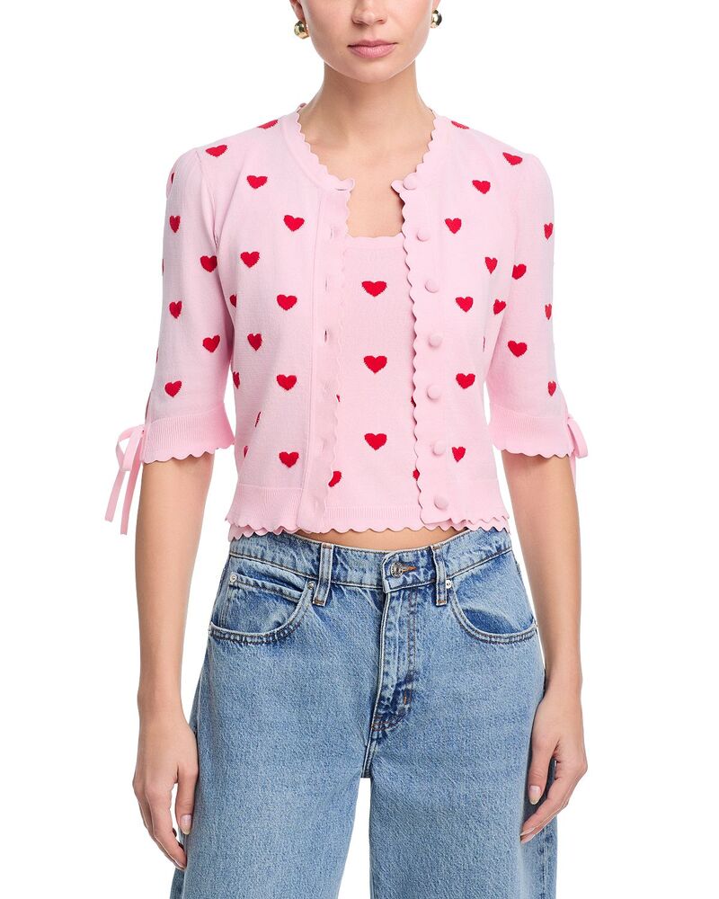 世代優しいこと レディース アウター ジレー Generation Love Tess Cardigan Pink/red 赤いこと