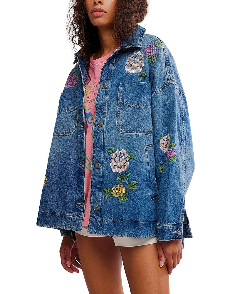 フリーピープル レディース アウター 上衣・上衣 刺しゅう Free People Madison City Embroidered Jacket Cowboy