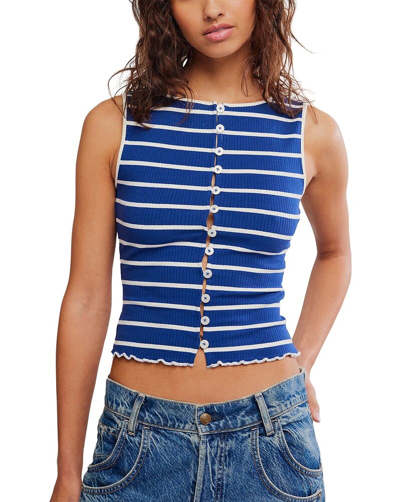 フリーピープル レディース トップス タンクトップ Free People Tilly Striped Tank Top Navy Combo ネイビー 12,936円