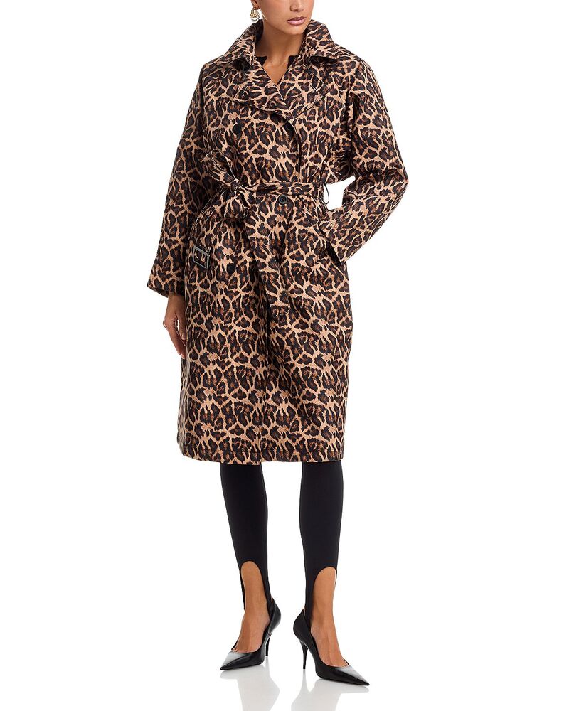 アクア レディース アウター コート AQUA Leopard Trench Coat - Exclusive Leopard アニマル