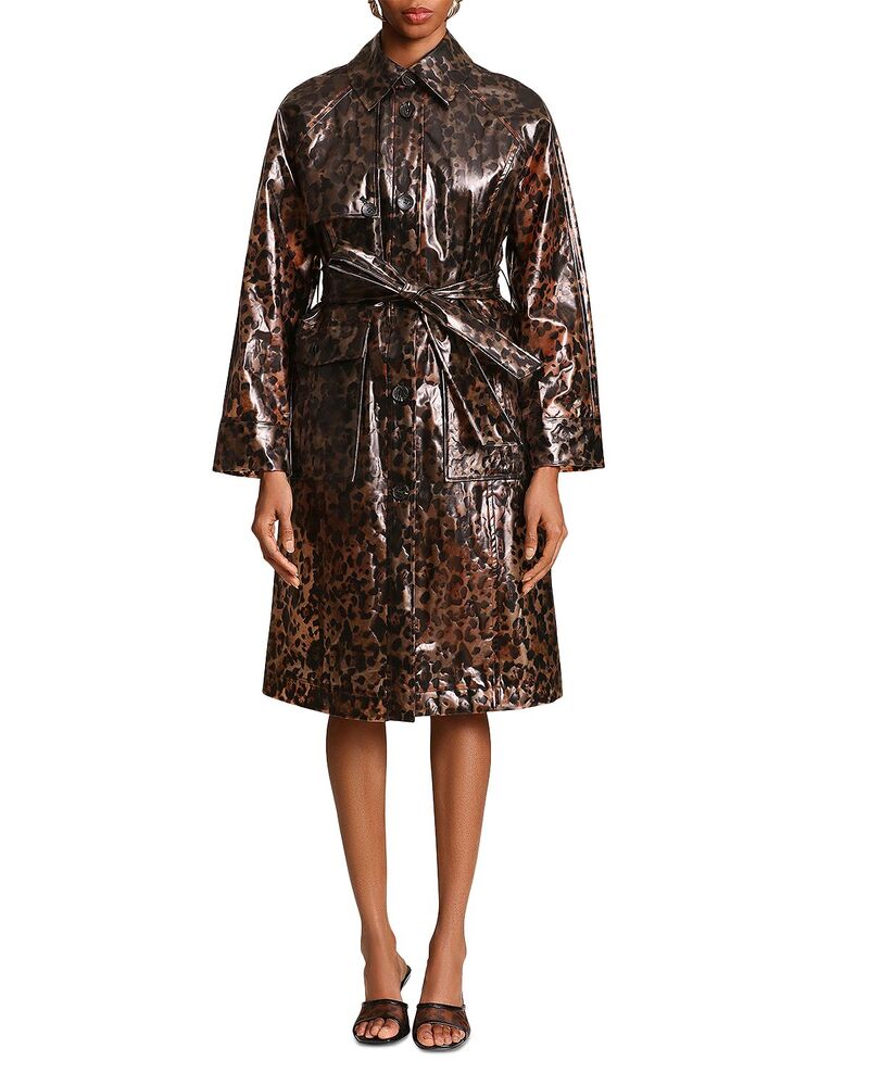 アヴェックレフィーユ レディース アウター コート Avec Les Filles Belted Rain Coat Leopard アニマル