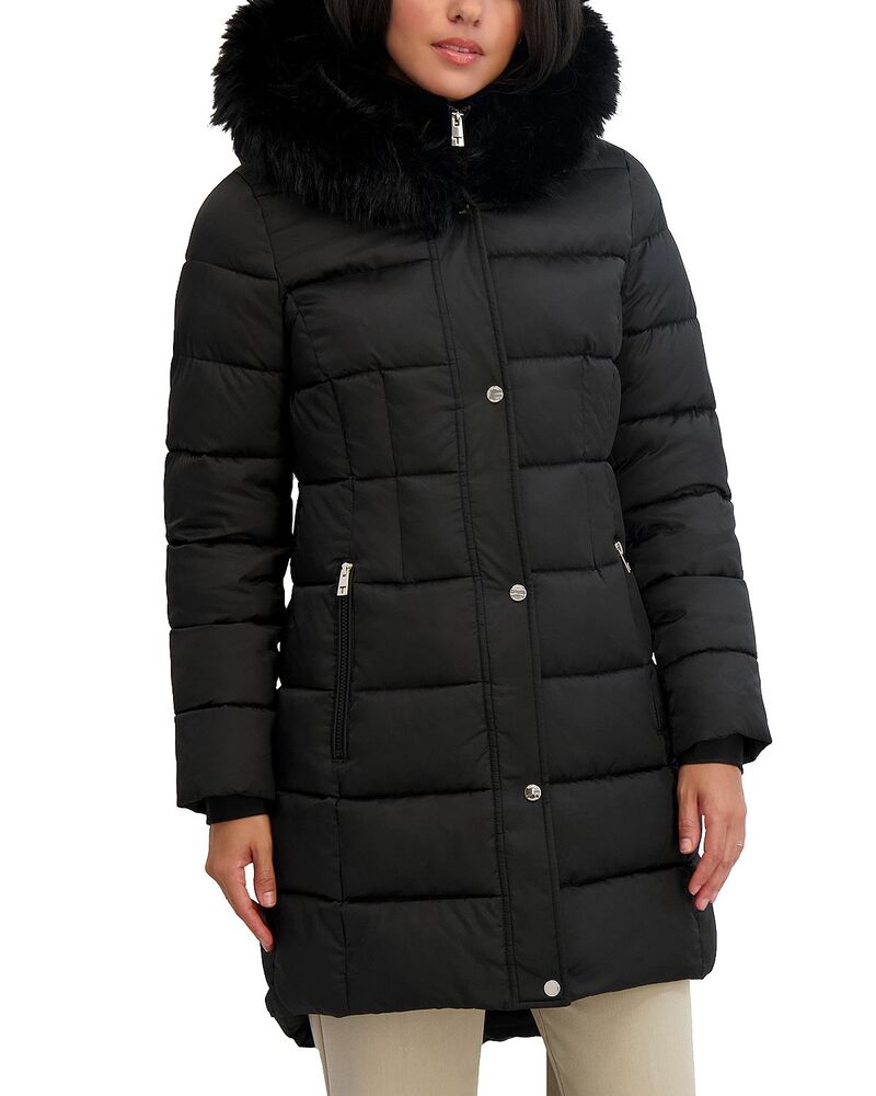 タハリ レディース アウター コート キルティング Tahari Dana Quilted Hooded Coat Noir|ReVida 店