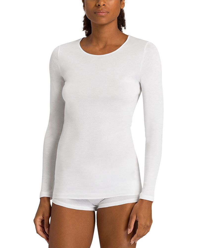 ハンロ レディース トップス シャツ コットン Hanro Cotton Seamless Long Sleeve Top White ホワイト