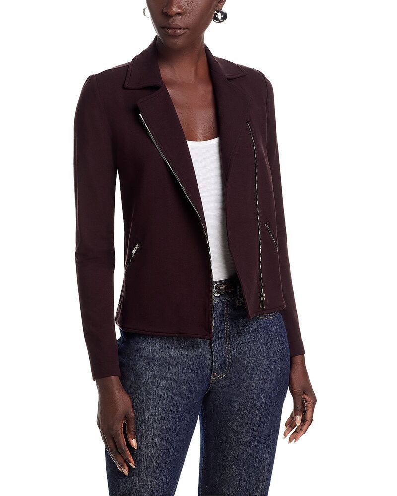 マジェスティック レディース アウター ジャケット・ブルゾン パイル Majestic Filatures French Terry Moto Jacket Aubergine オーバージーン