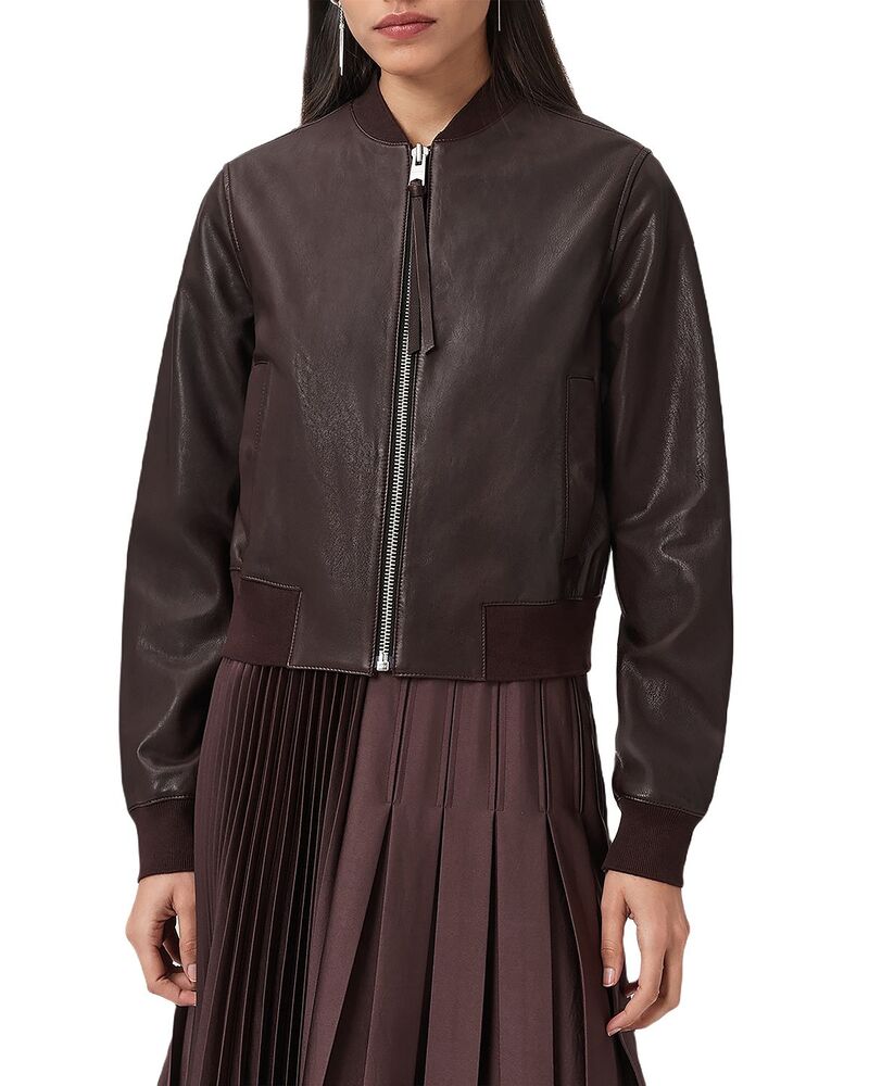 オールセインツ レディース アウター ジャケット・ブルゾン レザー ALLSAINTS Orten Leather Bomber Jacket Oxblood Red レッド