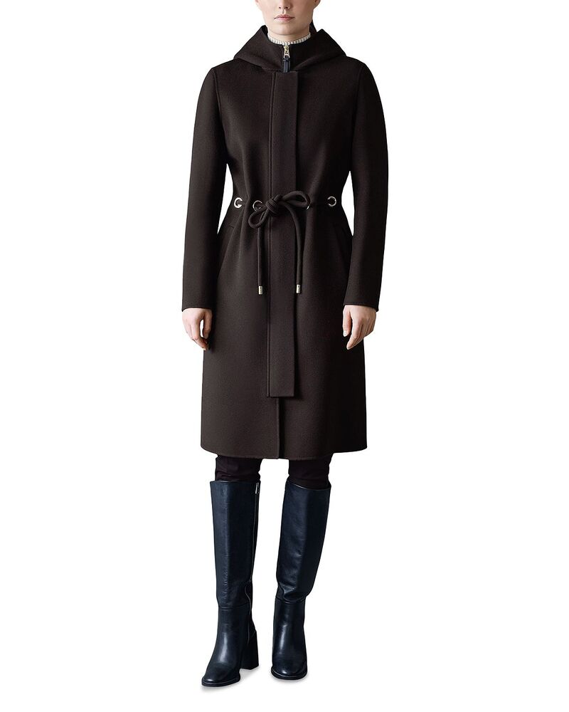 マッカージュ レディース アウター コート ウール Mackage Blithe Belted Wool Coat Coffee コーヒー