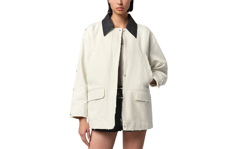 アパリス レディース アウター ジャケット・ブルゾン デニム Apparis Clive Raw Denim Workwear Jacket Antique White ホワイト｜ReVida 店