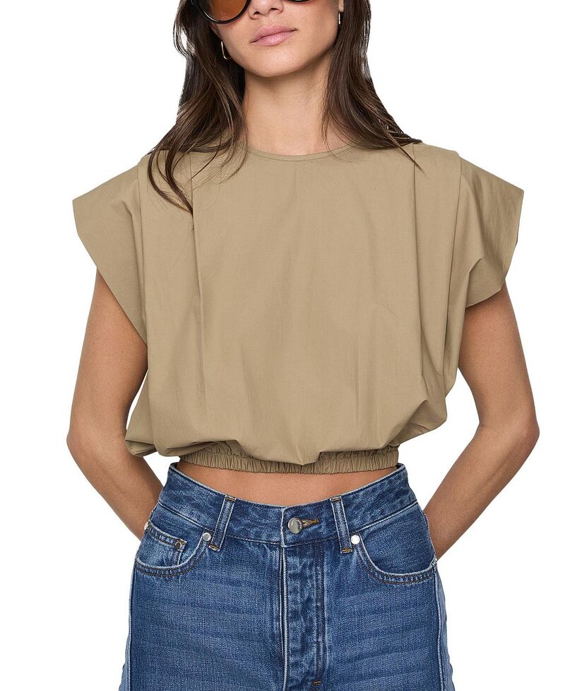 レベッカミンコフ レディース トップス シャツ ノースリーブ Rebecca Minkoff Holly Sleeveless Top Brown ブラウン