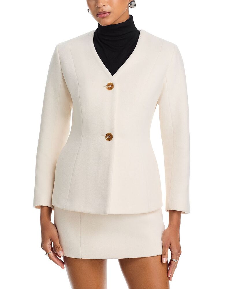 フレンチコネクション レディース アウター ジャケット・ブルゾン ウール FRENCH CONNECTION Textured Boiled Wool Jacket Porcelain Cream クリーム