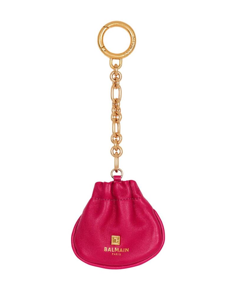 バルマン レディース アクセサリー リング レザー Balmain Pulse Leather Key Ring Pink ピンク