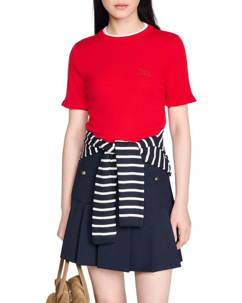 サンドロ レディース アウター ニット・セーター Sandro Sweet Layered Look Sweatered レッド 47,880円