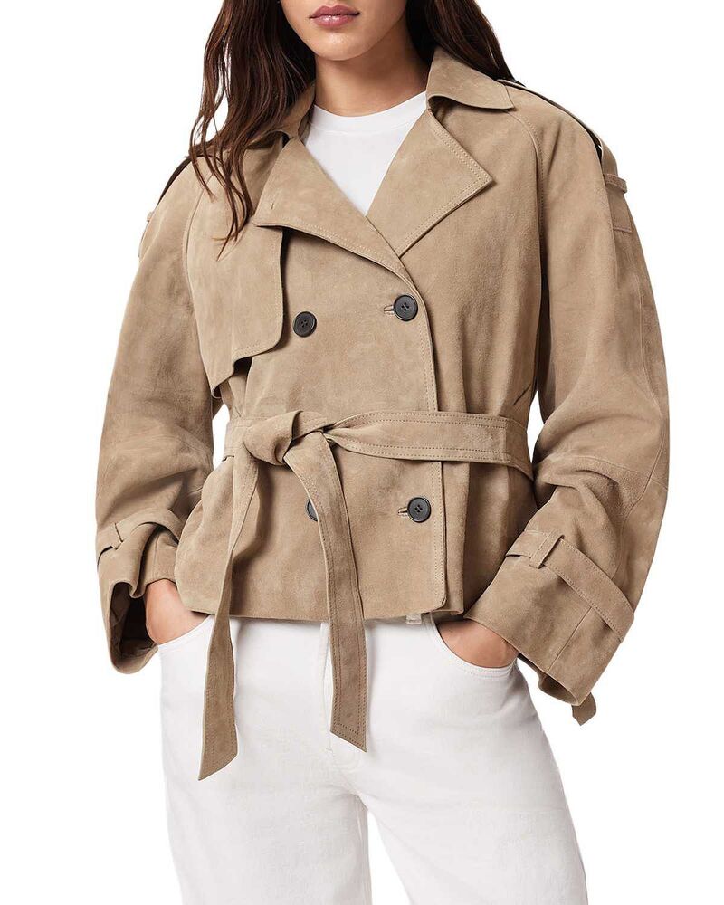 オールセインツ レディース アウター ジャケット・ブルゾン スエード ALLSAINTS Reed Suede Jacketaupe Brown ブラウン