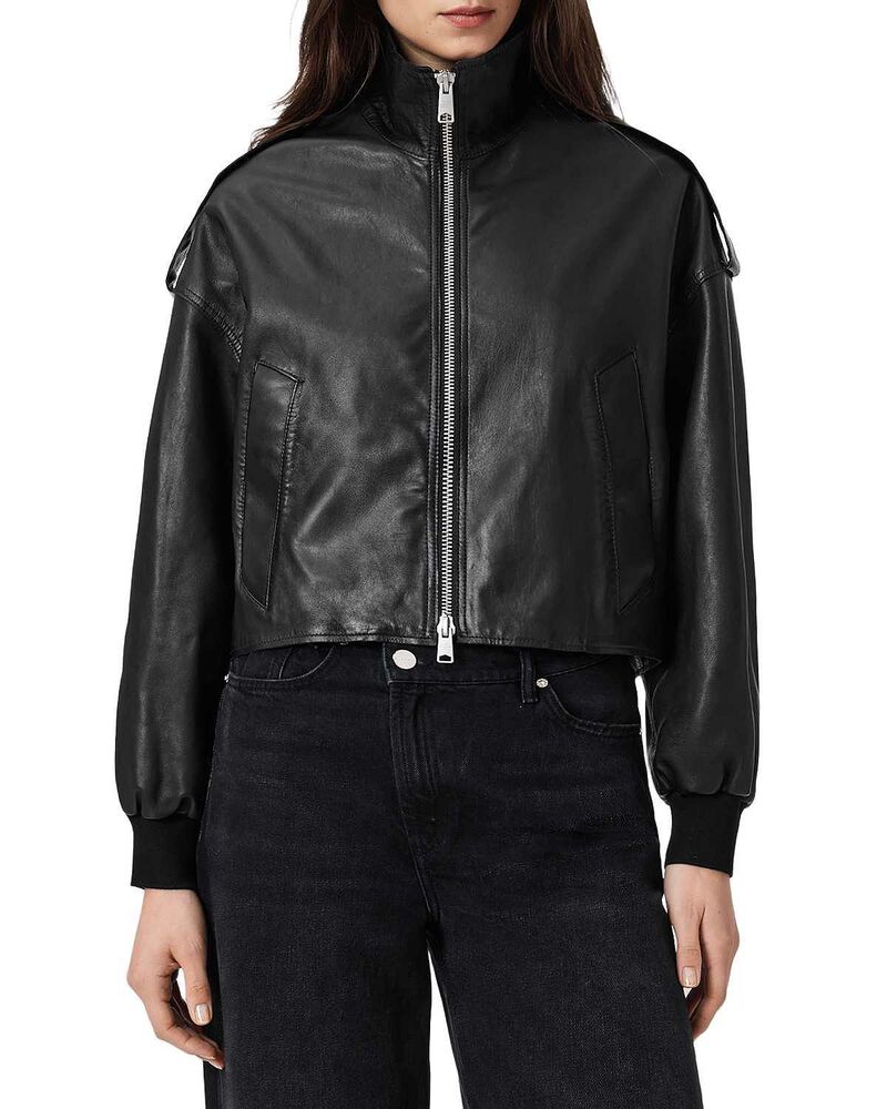 オールセインツ レディース アウター 上衣・上衣 なめし革 ALLSAINTS Lowden Leather Jacket Black 黒いこと