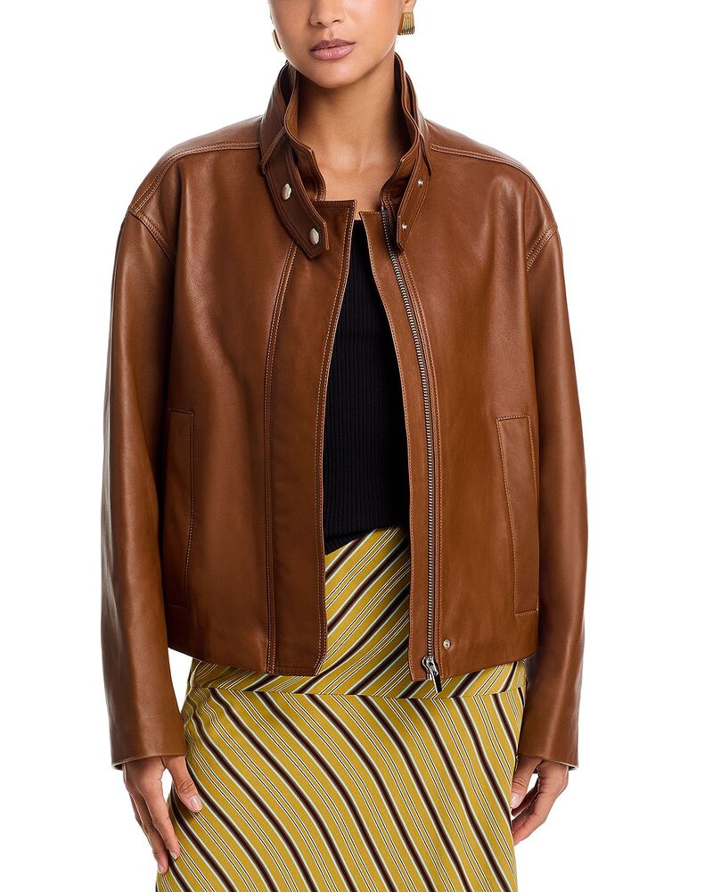 エーエルシー レディース アウター 上衣・上衣 なめし革 A.L.C. Hudson Leather Jacket Oiled Oak