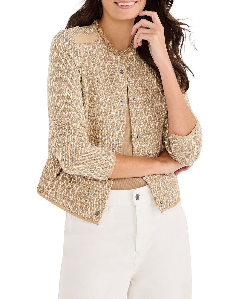 ニックプラスゾーイ レディース アウター 上衣・上衣 編み物 フリンジ NIC+ZOE Brocade Fringe Knit Jacket Neutral Multi マルチ色つや