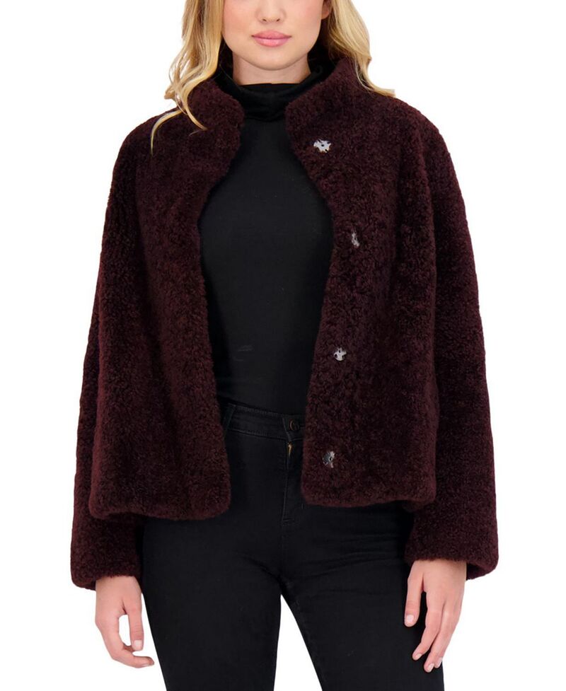 ゴルスキ レディース アウター ジャケット・ブルゾン Gorski Sheared Cashmere Goat Jacket Dark Burgundy バーガンディ