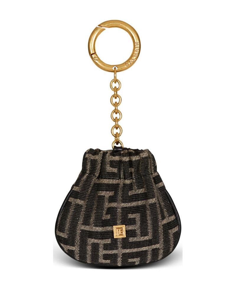バルマン レディース アクセサリー リング Balmain Pulse Monogram Jacquard Key Ring Black ブラック