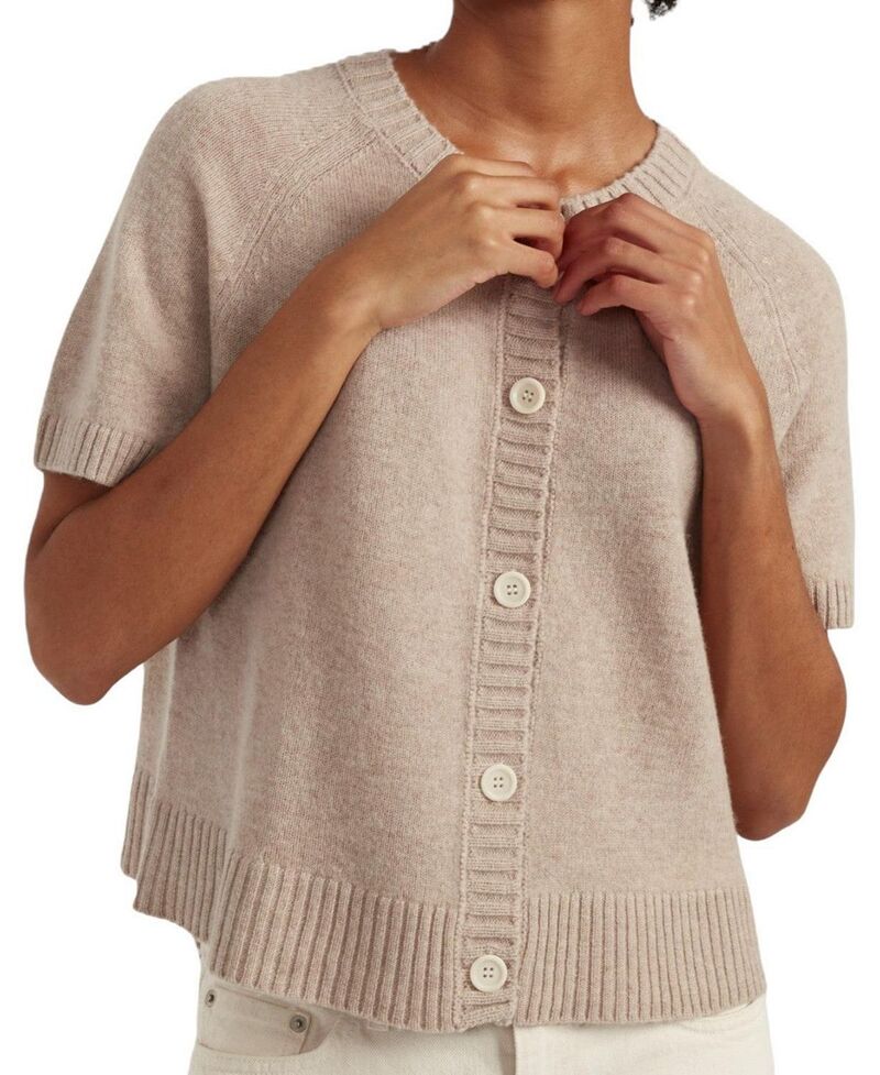 チンティアンドパーカー レディース アウター ジレー 羊毛 Chinti \u0026 Parker Women\u0027s Wool Cashmere Light Button Cardigan Soft Oat