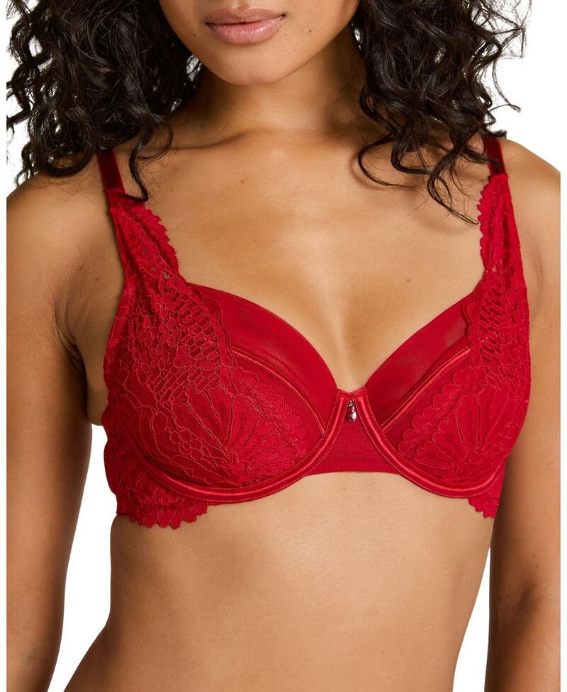 フンクミュラー レディース アンダーウェア ブラジャー Hunkem?ller Whitney Non-Padded Underwired Bra Chili Pepper