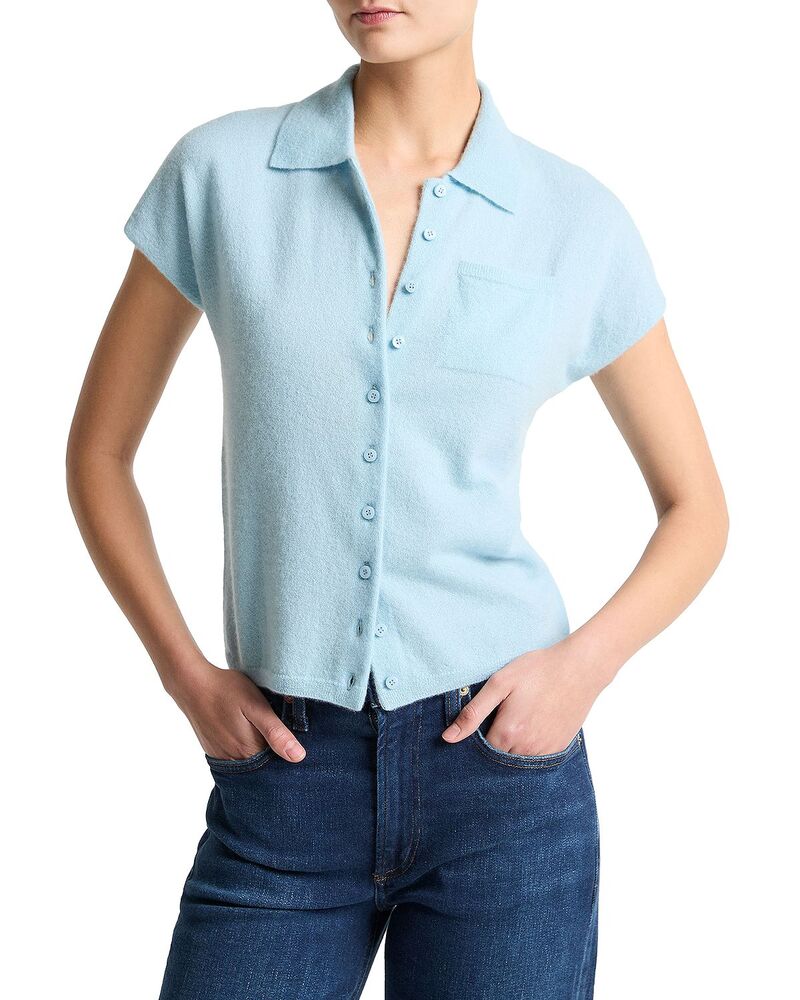 ヴィンス レディース アウター ニット・セーター ポロシャツ シルク Vince Cashmere & Silk Polo Sweater Clearwater