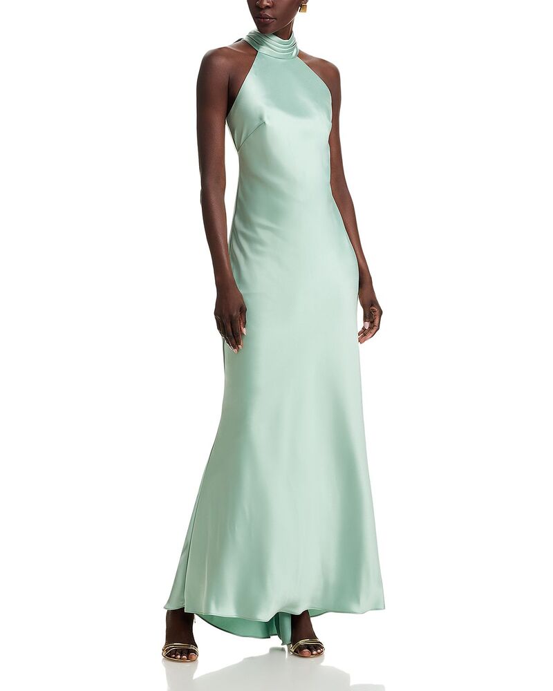アクア レディース トップス ワンピース サテン ノースリーブ AQUA Sleevelessatin Gown - Exclusive Sage セージ