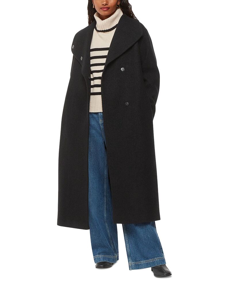 ホイッスルズ レディース アウター コート スタンドネック プチ ウール Whistles Petite Morgan Funnel Neck Wool Coat Black ブラック