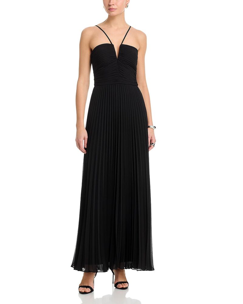 アクア レディース トップス ワンピース Vネック シフォン AQUA V Neck Chiffon Dress - Exclusive Black ブラック
