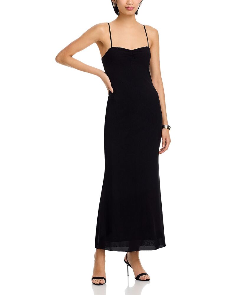 アクア レディース トップス ワンピース メッシュ マキシ AQUA Mesh Maxi Dress - Exclusive Black ブラック