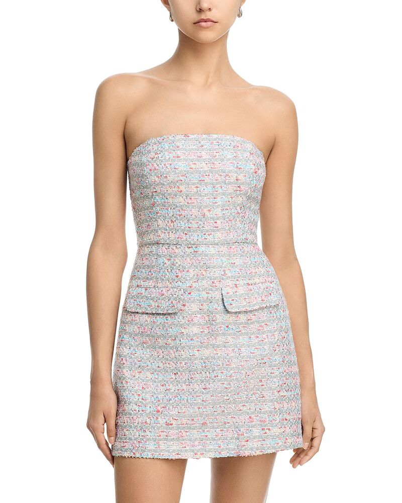アクア レディース トップス 衣装 ミニ ツィード ストラップレス AQUA Tweed Strapless Mini Dress - Exclusive Pastel