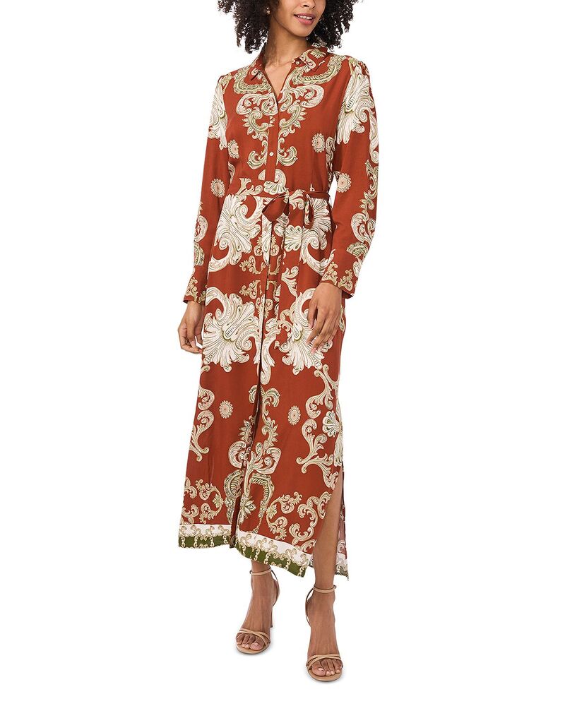 ヴィンスカムート レディース トップス シャツ プリント VINCE CAMUTO Printed Border Shirt Dress Ginger