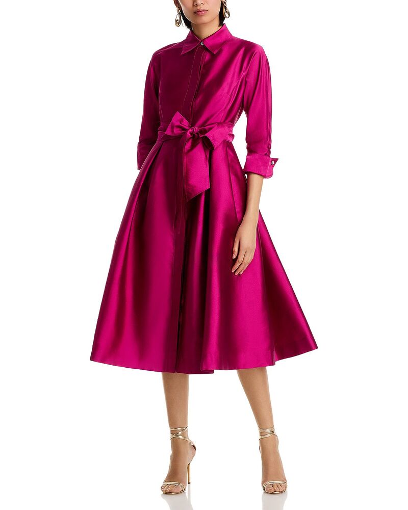 テリジョンバイリッキーフリーマン レディース トップス 衣装 プルオーバー Teri Jon by Rickie Freeman Taffeta Shirt Dress Magenta マゼンタ