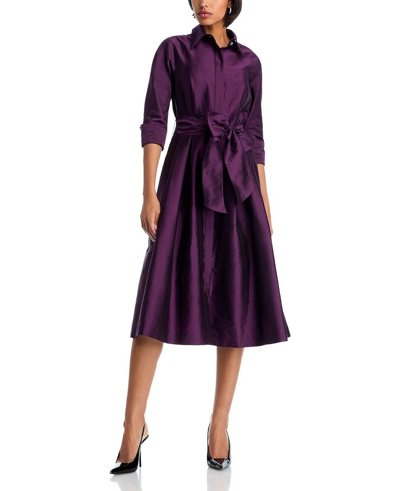 テリジョンバイリッキーフリーマン レディース トップス 衣装 プルオーバー Teri Jon by Rickie Freeman Taffeta Shirt Dress Plum 酸桃