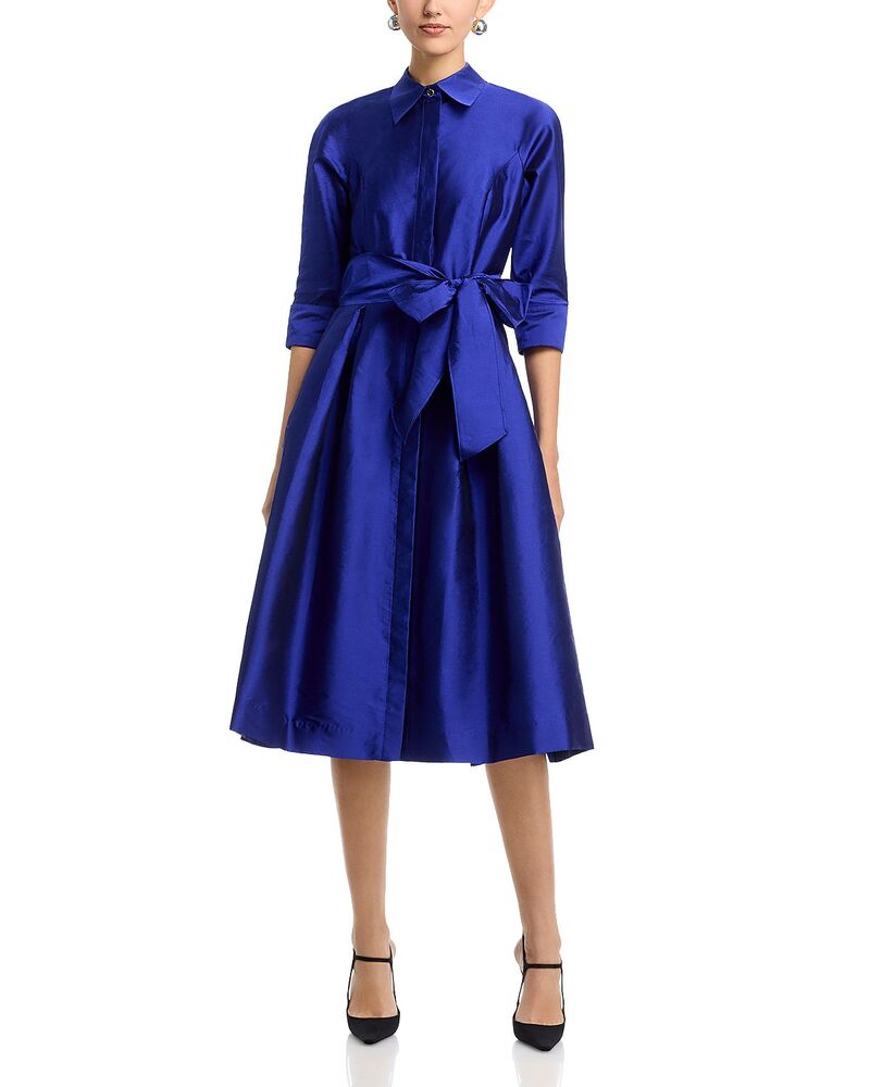 テリジョンバイリッキーフリーマン レディース トップス 衣装 プルオーバー Teri Jon by Rickie Freeman Taffeta Shirt Dressapphire サファイア