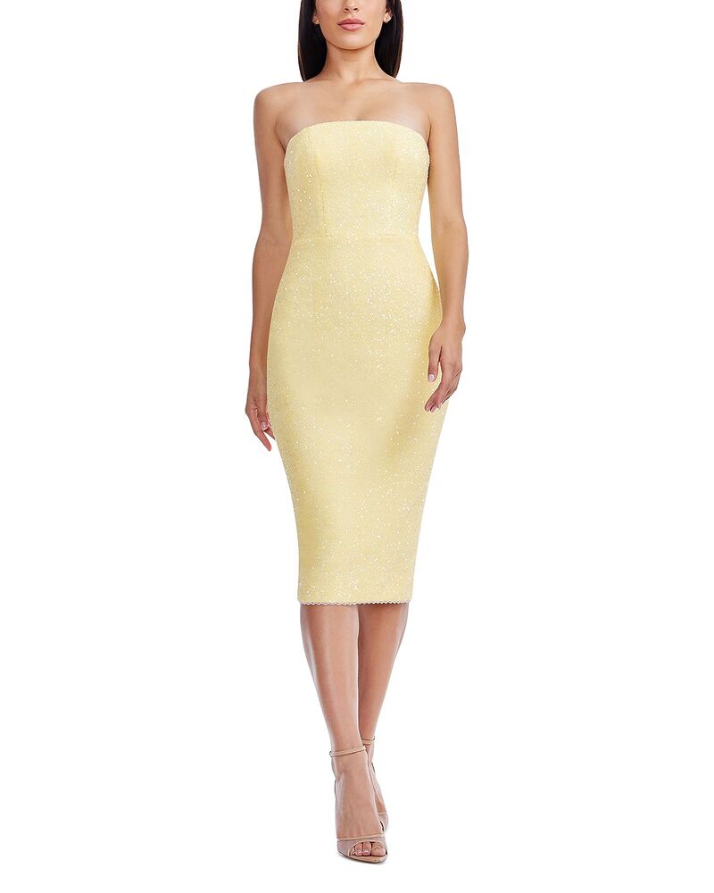 ドレスザポプレーション レディース トップス ワンピース Dress the Population Viviana Dress Pastel Yellow イエロー