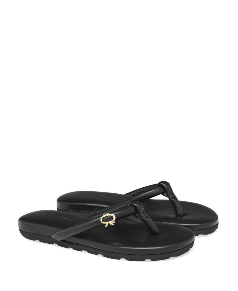 ジャンヴィト ロッシ レディース アンダー御召しもの ズボン下 サンダル Gianvito Rossi Women\u0027s Fiji Thong Sandal Black Nappa 黒いこと