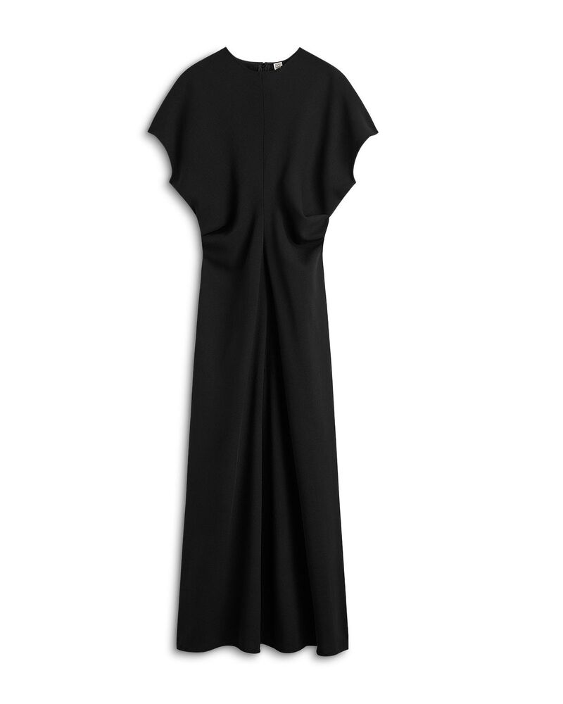 トーテム レディース トップス 衣裳 絨毛 TOTEME Slouch Waist Wool Dress Black 黒いこと レディースファッション-ワンピース