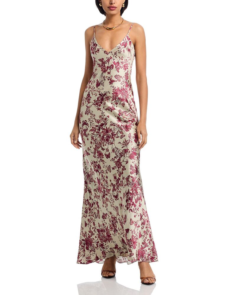 ラジャンス レディース トップス ワンピース シルク マキシ L'AGENCE Serita Maxi Silk Dress Tan Butterfly Toile タン