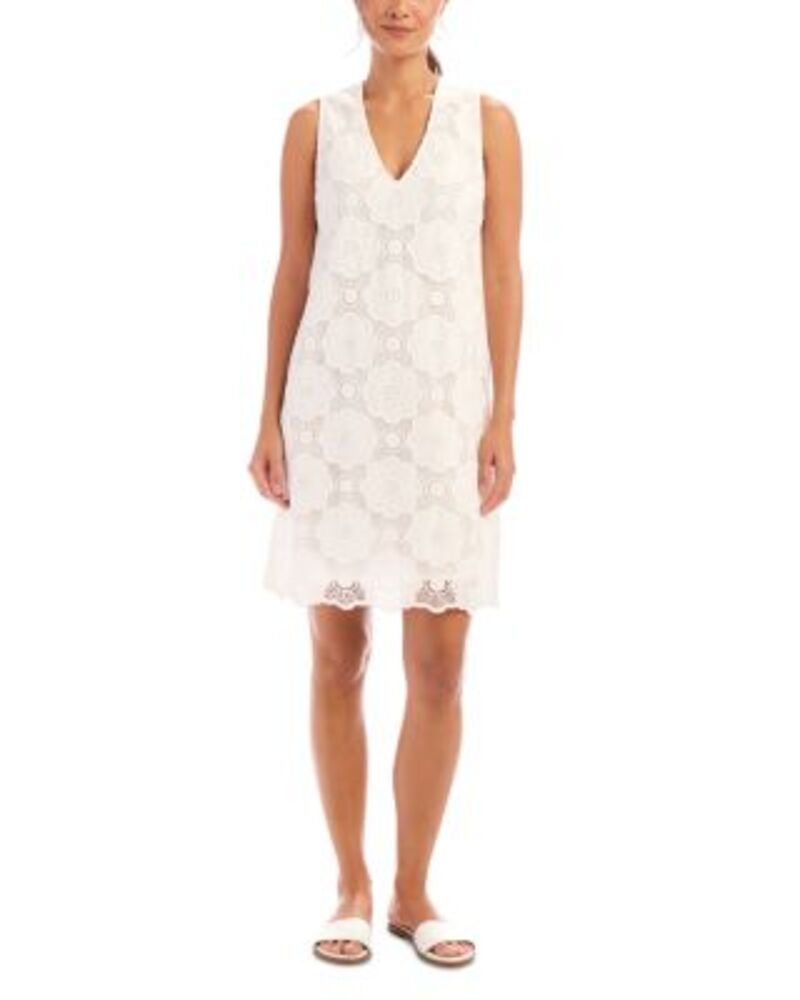 カレンケーン レディース トップス ワンピース ノースリーブ Karen Kane Sleeveless Crochet Dress Off White オフホワイト